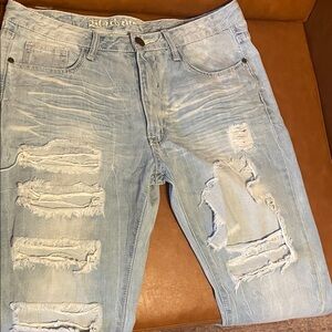 Distressed Light Blue Boyfriend Jeans